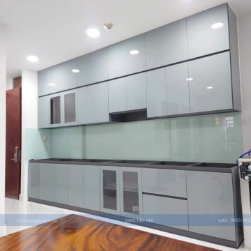 TỦ BẾP NHÔM NỘI THẤT CÁNH KÍNH